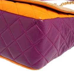 Pre Owned Moschino Multicolor Quilted Leather Flap Shoulder Bag