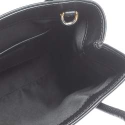 Pre Owned Moschino Black Signature Leather Mini Vertical Tote 