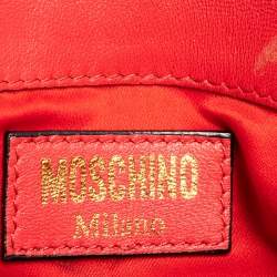 Moschino Red Leather Biker Jacket Crossbody Bag