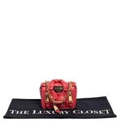 Moschino Red Leather Biker Jacket Crossbody Bag