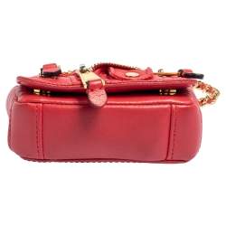 Moschino Red Leather Biker Jacket Crossbody Bag