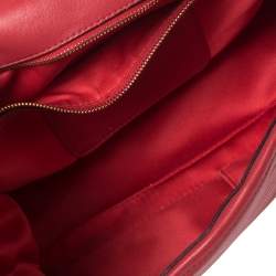 Pre Owned Moschino Red Leather Capsule Biker Jacket Shoulder Bag