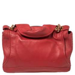 Pre Owned Moschino Red Leather Capsule Biker Jacket Shoulder Bag