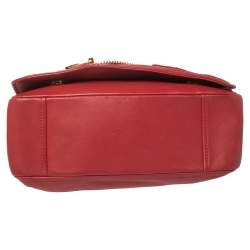 Pre Owned Moschino Red Leather Capsule Biker Jacket Shoulder Bag