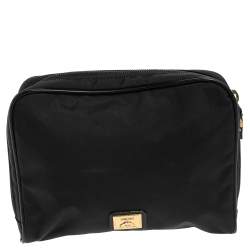Pre Owned Moschino Black Nylon Cosmetic Pouch