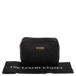Pre Owned Moschino Black Nylon Cosmetic Pouch