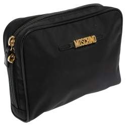 Pre Owned Moschino Black Nylon Cosmetic Pouch