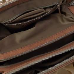 Pre Owned Moschino Metallic Gold/Brown Patent And Leather Satchel