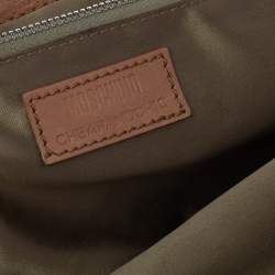 Pre Owned Moschino Metallic Gold/Brown Patent And Leather Satchel