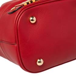 Moschino Red Leather Classic Logo 30th Anniversary Special Edition Drawstring Bucket Bag