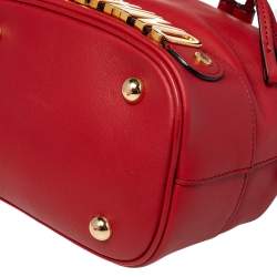Moschino Red Leather Classic Logo 30th Anniversary Special Edition Drawstring Bucket Bag