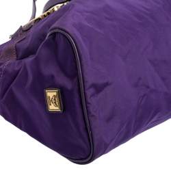 Moschino Purple Nylon Satchel