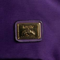 Moschino Purple Nylon Satchel