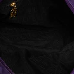 Moschino Purple Nylon Satchel