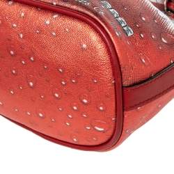 Moschino Metallic Silver/Orange Leather Coca Cola Bucket Bag