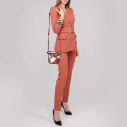 Moschino Metallic Silver/Orange Leather Coca Cola Bucket Bag