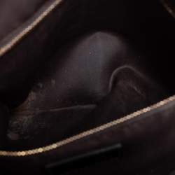 Pre Owned Moschino Dark Brown Patent Leather Heart Charm Dome Satchel