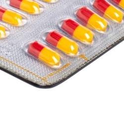 Pre Owned Moschino Silver Leather And PVC Pill Blister Wristlet Clutch