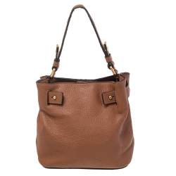 Moschino Brown Leather Logo Hobo