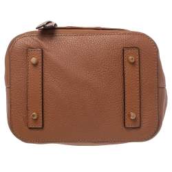 Moschino Brown Leather Logo Hobo