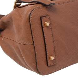 Moschino Brown Leather Logo Hobo