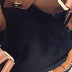 Moschino Brown Leather Logo Hobo