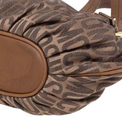 Pre Owned Moschino Brown Monogram Canvas And Leather Tote