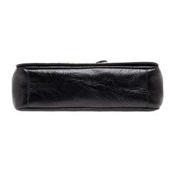 Moschino Black Leather Logo Crossbody Bag