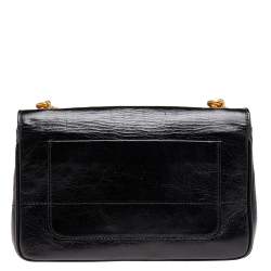 Moschino Black Leather Logo Crossbody Bag