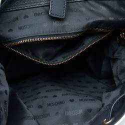 Pre Owned Moschino Black/White Leather Cow Motif Backpack