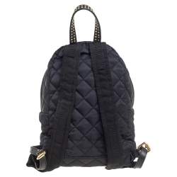 Moschino Black Nylon Logo Embellished Backpack