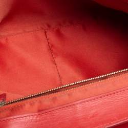 Pre Owned Moschino Cheap and Chic Red Leather Heart Flap Shoulder Bag