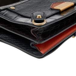 Pre Owned Moschino Multicolor Exotic Embossed Patchwork Leather Jeremy Scott Shoulder Bag