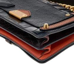 Pre Owned Moschino Multicolor Exotic Embossed Patchwork Leather Jeremy Scott Shoulder Bag