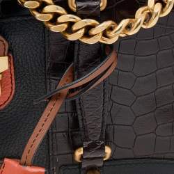 Pre Owned Moschino Multicolor Exotic Embossed Patchwork Leather Jeremy Scott Shoulder Bag