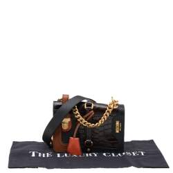 Pre Owned Moschino Multicolor Exotic Embossed Patchwork Leather Jeremy Scott Shoulder Bag