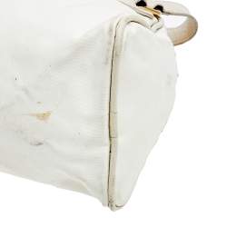 Pre Owned حقيبة كروس موسكينو جلد ونايلون أوف وايت