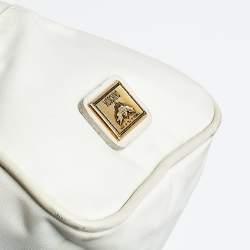 Pre Owned حقيبة كروس موسكينو جلد ونايلون أوف وايت