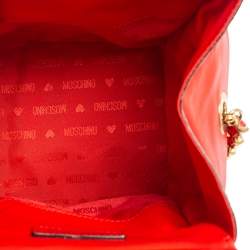 Pre Owned حقيبة كتف موسكينو هابي ميل ماكدونالدز جلد أحمر/أصفر