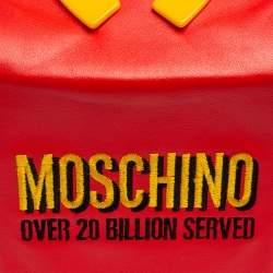 Pre Owned حقيبة كتف موسكينو هابي ميل ماكدونالدز جلد أحمر/أصفر