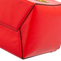 Pre Owned حقيبة كتف موسكينو هابي ميل ماكدونالدز جلد أحمر/ أصفر