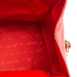 Pre Owned حقيبة كتف موسكينو هابي ميل ماكدونالدز جلد أحمر/أصفر