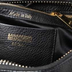 مملوكة مسبقًا Moschino Black Leather Logo Boston Bag