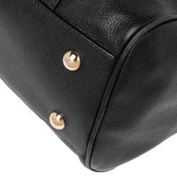 مملوكة مسبقًا Moschino Black Leather Logo Boston Bag