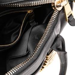 مملوكة مسبقًا Moschino Black Leather Logo Boston Bag