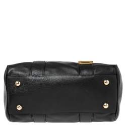 مملوكة مسبقًا Moschino Black Leather Logo Boston Bag