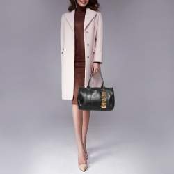 مملوكة مسبقًا Moschino Black Leather Logo Boston Bag