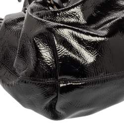 Pre Owned Moschino Black Patent Leather Satchel