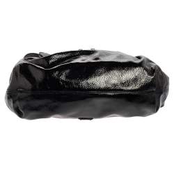 Pre Owned Moschino Black Patent Leather Satchel