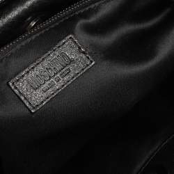 Pre Owned Moschino Black Patent Leather Satchel